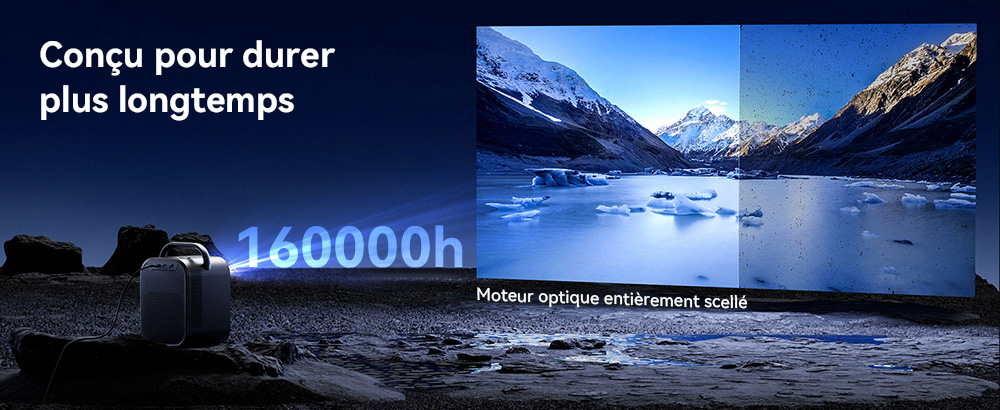 [Certifié Netflix et Google TV] Projecteur LCD ETOE Seal Pro 1000 ANSI, 1080P natif, certifié Dolby Audio, mise au point automatique. Correction automatique du trapèze, 2 haut-parleurs de 10 W, Chromecast intégré, Google Assistant