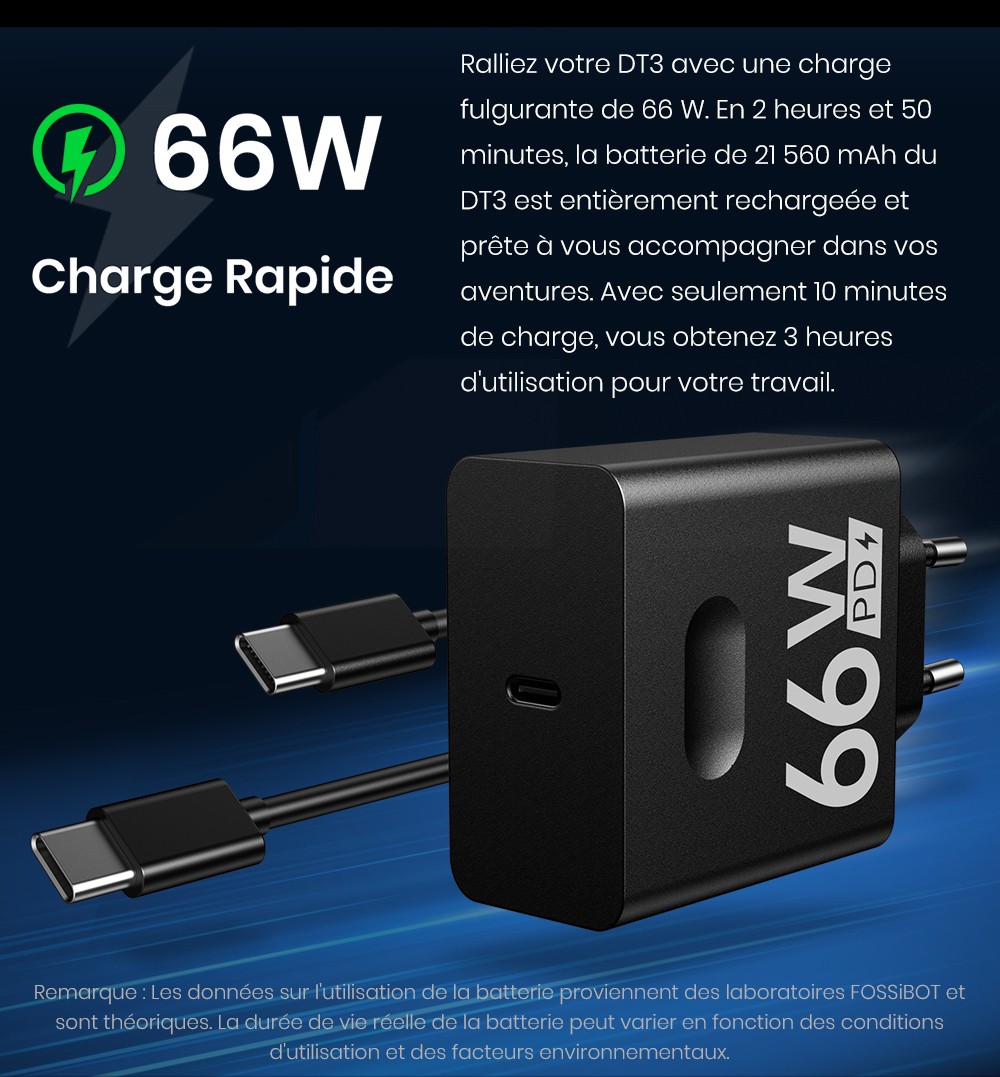 FOSSiBOT DT3 5G Tablette robuste, Android 15, &eacute;cran 10,4 pouces, 12 Go de RAM, 256 Go de ROM, Wi-Fi 6, batterie 21 560 mAh, charge rapide 66 W, appareil photo 64 Mpx + 32 Mpx, d&eacute;verrouillage par empreinte digitale et reconnaissance faciale - Bleu