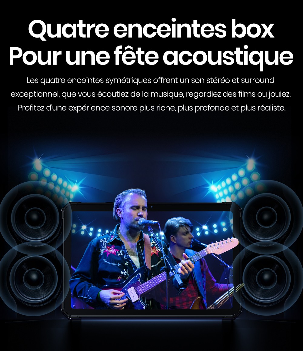 FOSSiBOT DT3 5G Tablette robuste, Android 15, &eacute;cran 10,4 pouces, 12 Go de RAM, 256 Go de ROM, Wi-Fi 6, batterie 21 560 mAh, charge rapide 66 W, appareil photo 64 Mpx + 32 Mpx, d&eacute;verrouillage par empreinte digitale et reconnaissance faciale - Bleu