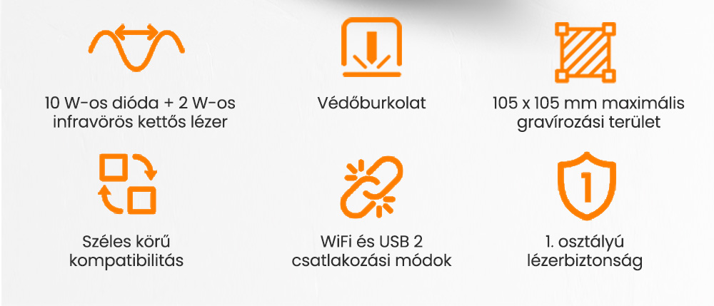 Mecpow X1 Dupla L&eacute;zer V&aacute;g&oacute;/Grav&iacute;roz&oacute;, 2W Infra + 10W Di&oacute;d&aacute;s, 5000mm/s sebess&eacute;g, 105&times;105mm
