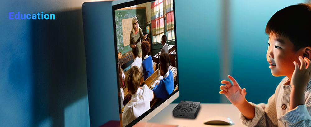 MINIX Elite EU715-AI Mini PC, Intel Core Ultra 7-155H 8 Cores Max 4.8GHz, 32GB DDR5 RAM 1TB SSD, HDMI + DP + Thunderbolt 4 + Type - C Quad 4K@60Hz Display, WiFi 6E, Bluetooth 5.3, 2*2.5G RJ45, 3*USB3.2, 1*Audio Jack - US Plug