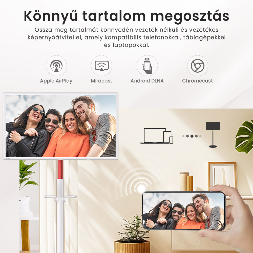 KTC A32Q7 Pro Mobil Monitor, 32'' 4K &Eacute;rintők&eacute;pernyő, WiFi6, Android 13, RK3588S 8 Core, Google EDLA Tan&uacute;s&iacute;tv&aacute;ny, 9500mAh Akkumul&aacute;tor, 8GB RAM 128GB ROM, &Aacute;ll&iacute;that&oacute; Dől&eacute;ssz&ouml;gek, 1*HDMI 2.0, 1*USB 3.0, 1*USB 2.0
