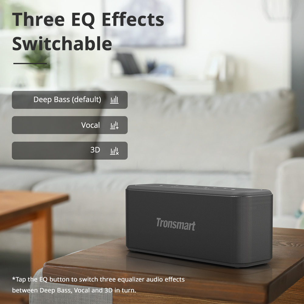 Tronsmart Mega Pro 60W-os vezet&eacute;k n&eacute;lk&uuml;li hangsz&oacute;r&oacute; SoundPulse IPX5 hangseg&eacute;d NFC TWS p&aacute;ros&iacute;t&aacute;ssal