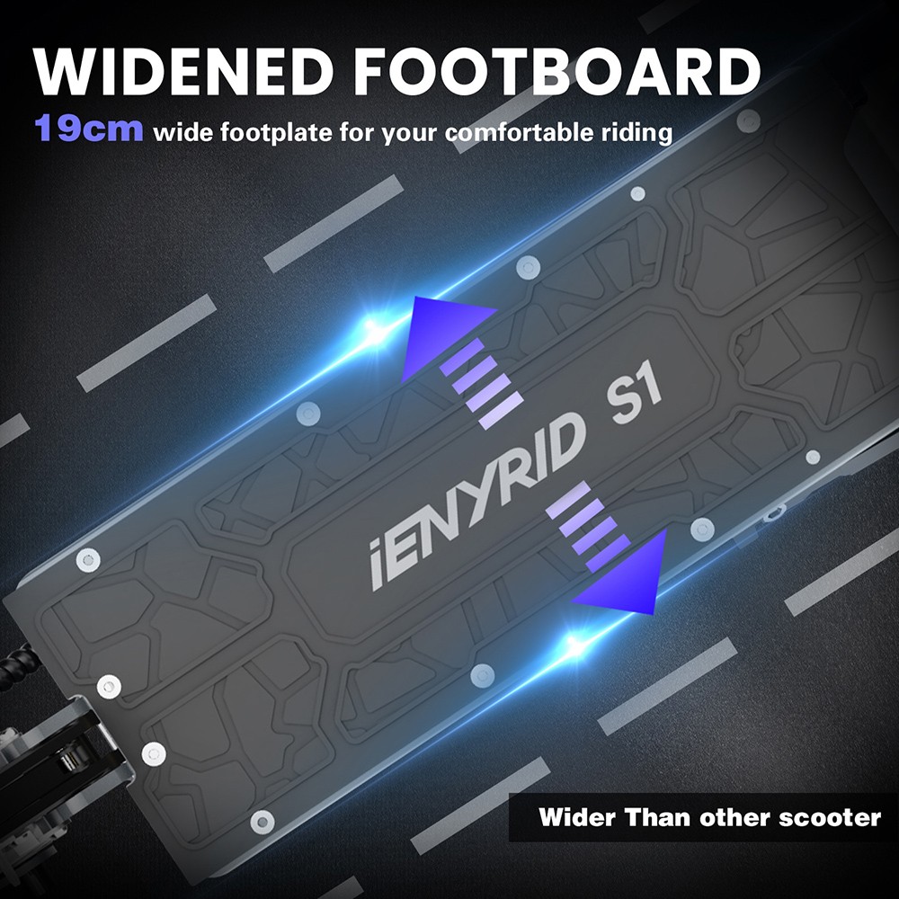 iENYRID S1 Elektroroller, 250W Motor, 48V 15Ah Akku, 10 Zoll Geländereifen, 25 km/h Höchstgeschwindigkeit, 40 km Reichweite, Doppelscheibenbremsen, hydraulische Federung vorne und hinten, LCD-Display