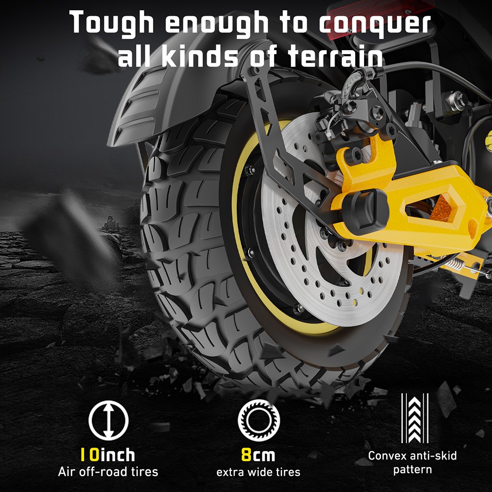 iENYRID ES1 Elektroroller, 250 W x 2 Motoren, 48 V 20,8 Ah Akku, 10 Zoll Offroad-Reifen, 25 km/h Höchstgeschwindigkeit, 60 km Reichweite, Doppelscheibenbremsen, hydraulische Federung vorne und hinten, Tempomat