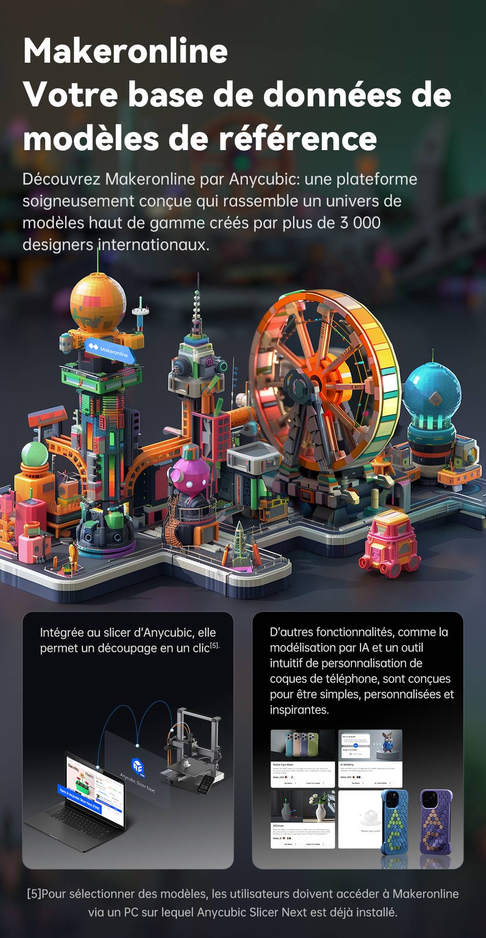 Imprimante 3D Anycubic Kobra 3 V2 Combo, ACE Pro Multicolore, cam&eacute;ra 720p, vitesse 600 mm/s, nivellement automatique, s&eacute;chage du filament, 255 x 255 x 260 mm