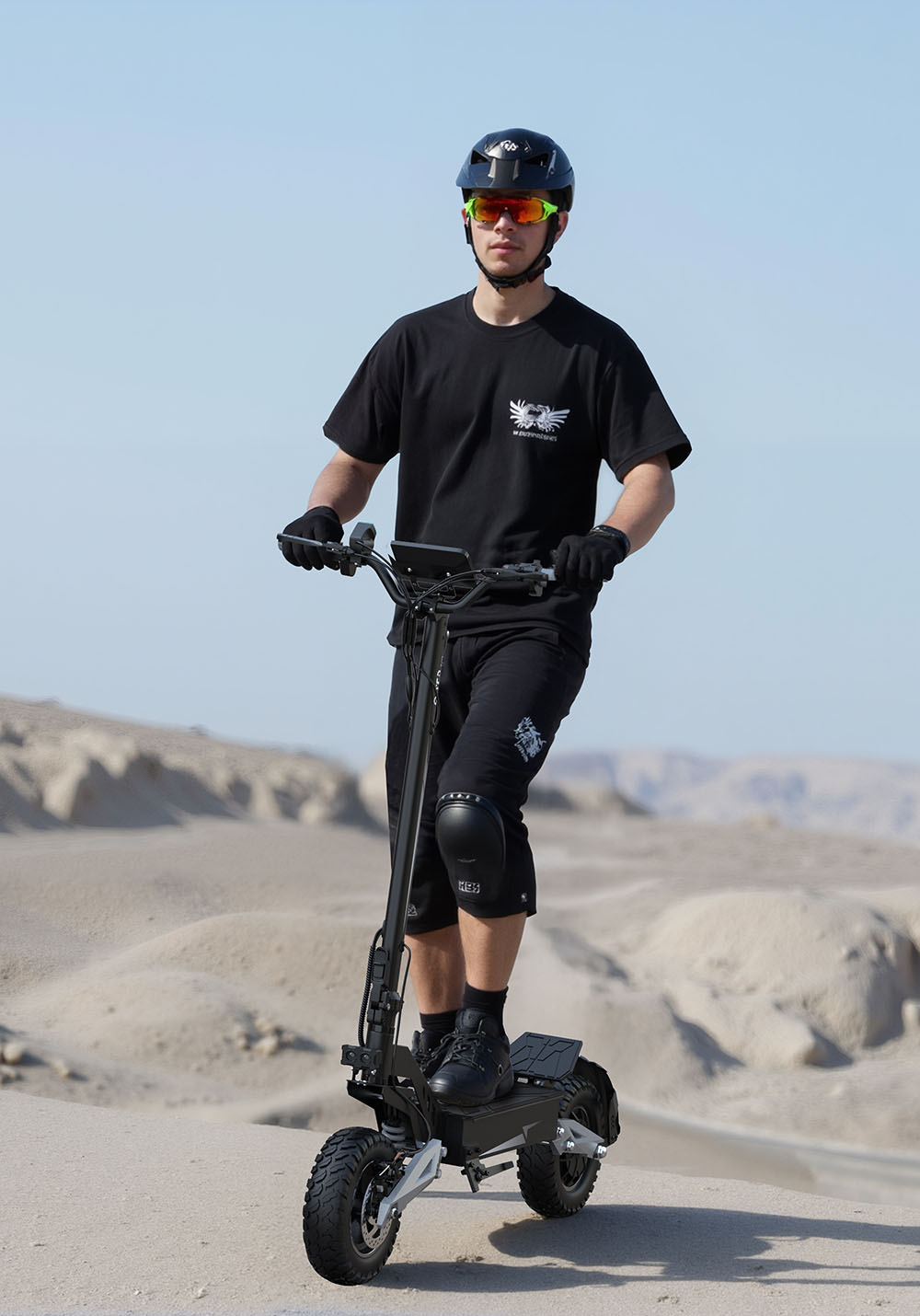OOTD T10 Trottinette électrique, moteur 500 W, batterie 48 V 13,5 Ah, pneus 11 pouces, vitesse maximale 50 km/h, autonomie 45 km, freins à disque avant et arrière, amortisseurs à ressort avant et arrière