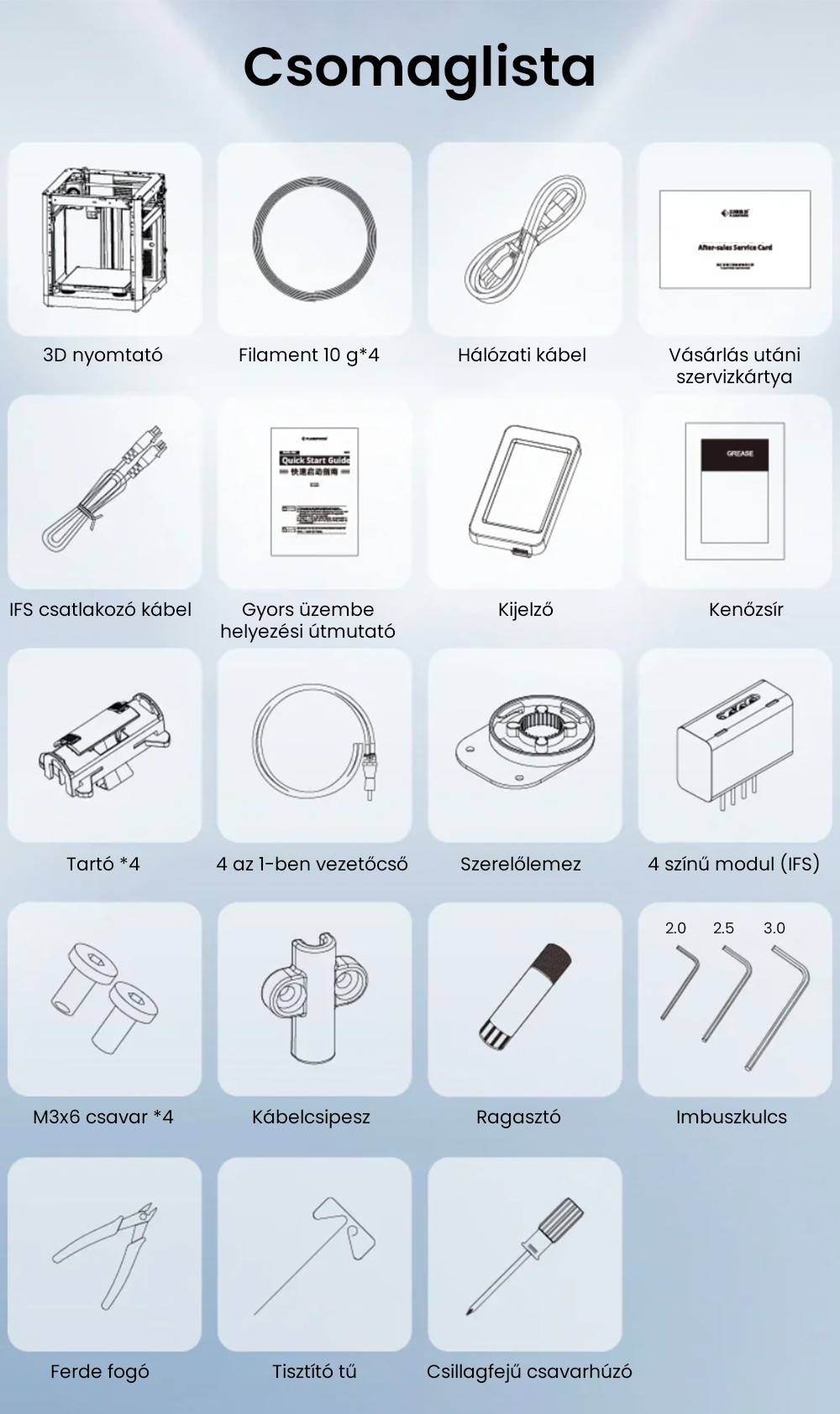 Flashforge AD5X 3D nyomtat&oacute;, intelligens 4 sz&iacute;nű nyomtat&aacute;s, 600 mm/s max., 220 * 220 * 220 mm - EU csatlakoz&oacute;