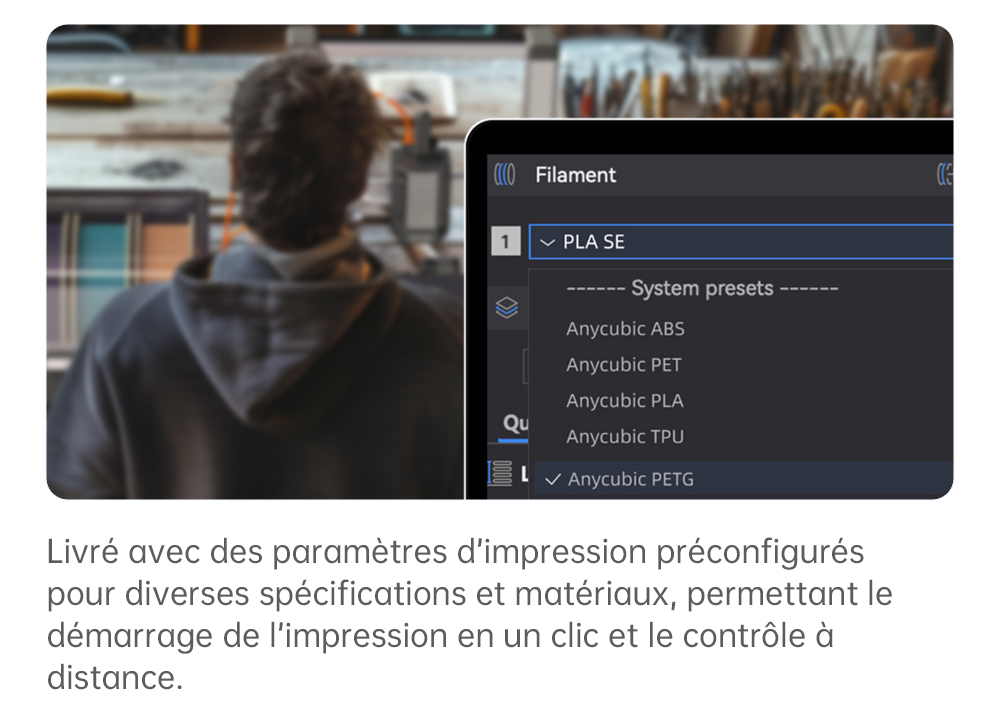 Imprimante 3D Anycubic Kobra 3 V2 Combo, ACE Pro Multicolore, cam&eacute;ra 720p, vitesse 600 mm/s, nivellement automatique, s&eacute;chage du filament, 255 x 255 x 260 mm