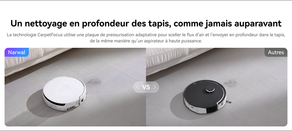 Narwal Freo Flow Aspirateur Robot et Serpilli&egrave;re, Aspiration 22 000Pa, &Eacute;vitement d&rsquo;Obstacles par IA &agrave; Double Cam&eacute;ra, Serpilli&egrave;re &agrave; Eau Chaude, Nettoyage des Tapis et Bords, Vidage Automatique, Sac &agrave; Poussi&egrave;re 2,5L, Commande Vocale - Blanc