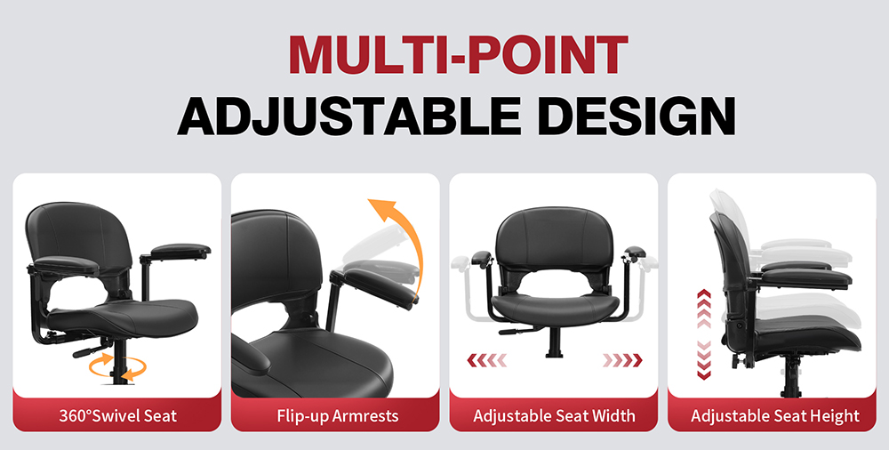 Unificare Unagi Trottinette à quatre roues, moteur 250 W, batterie 24 V 12 Ah, pneus 8 pouces, vitesse maximale 6 km/h, autonomie 20 km, frein magnétique, charge maximale 190 kg - Rouge