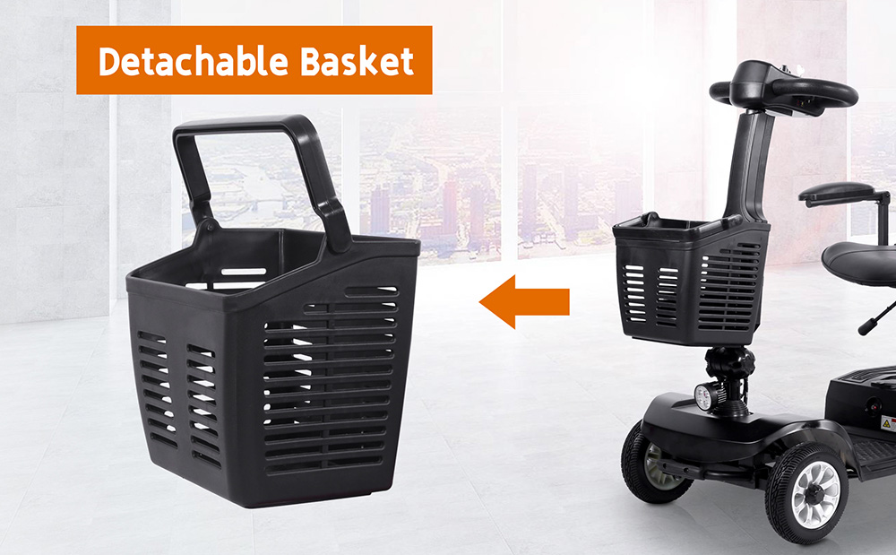 Unificare Lucas Pro Trottinette à quatre roues, moteur 180W, batterie 24V 12Ah, pneus de 8 pouces, vitesse maximale de 6 km/h, autonomie de 20 km, frein magnétique, charge maximale de 190 kg - Noir