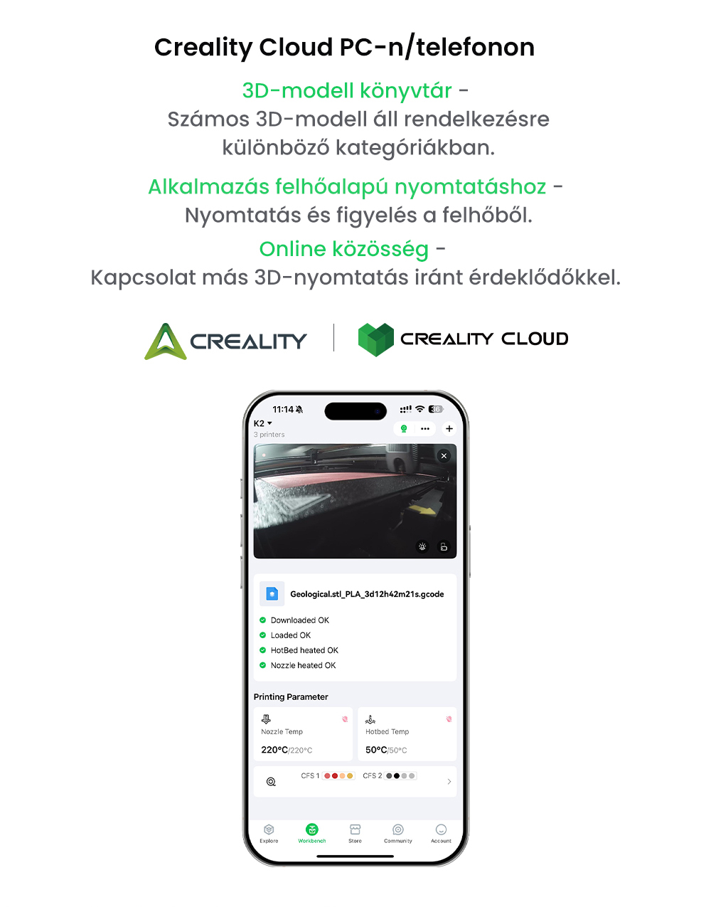 Creality K2 Combo 3D nyomtat&oacute;, CFS rendszer, 260*260*260mm