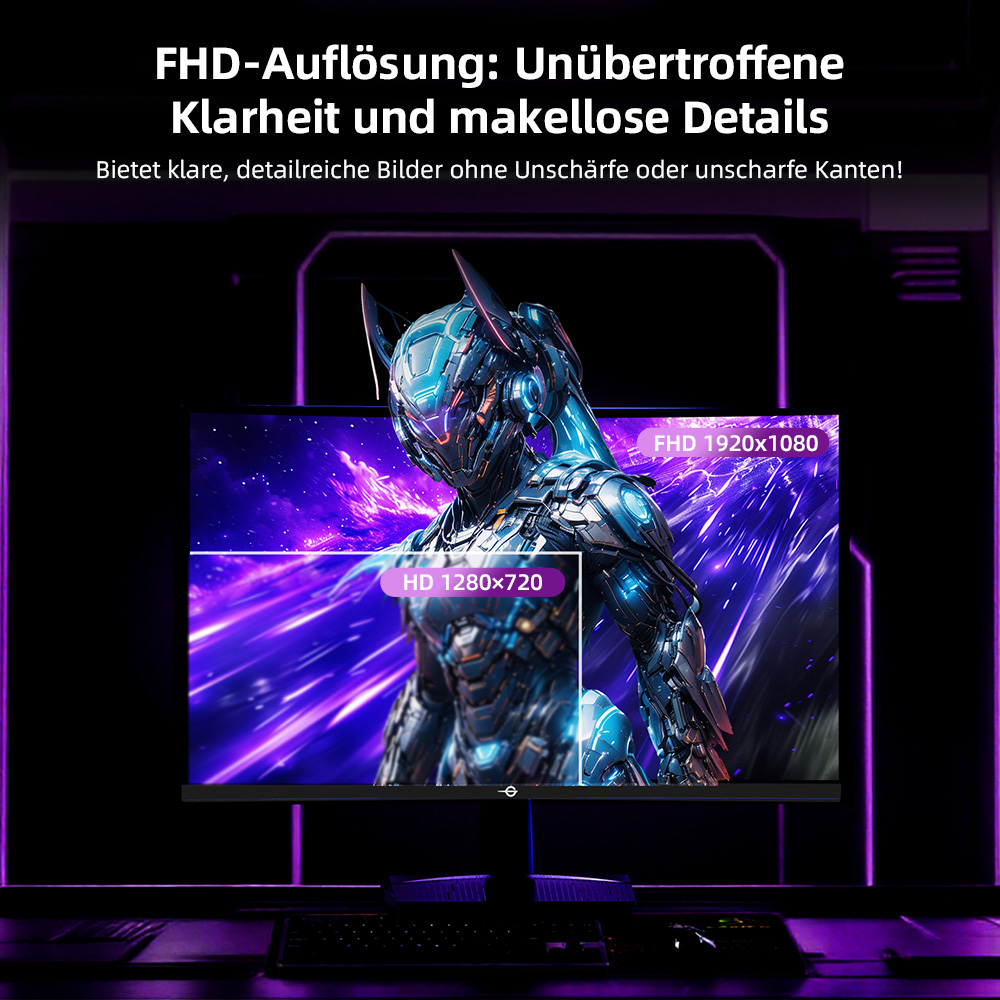 TITAN ARMY C24A1H Gaming-Monitor, 23,6 Zoll 1500R Curved VA-Bildschirm, 1920 x 1080, 240 Hz Bildwiederholfrequenz, Dynamic OD, FreeSync, HDR10, 10 Szenario-Modi, 96 % sRGB, Game+, 1 * HDMI 2.0, 1 * DP1.2, 1 * Audio, Low Blue Light