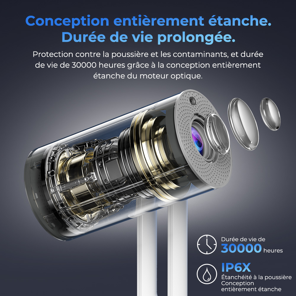 ETOE Starfish Plus Projecteur, Google TV intégré, rotation à 140°, 1080p natif, 300 ANSI, décodage 4K, veilleuse tactile, correction automatique du trapèze et mise au point automatique