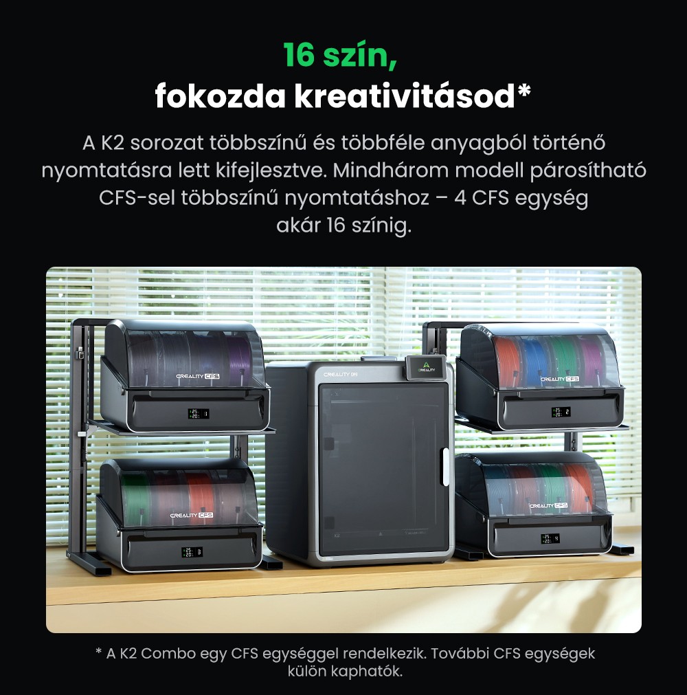 Creality K2 Combo 3D nyomtat&oacute;, CFS rendszer, 260*260*260mm