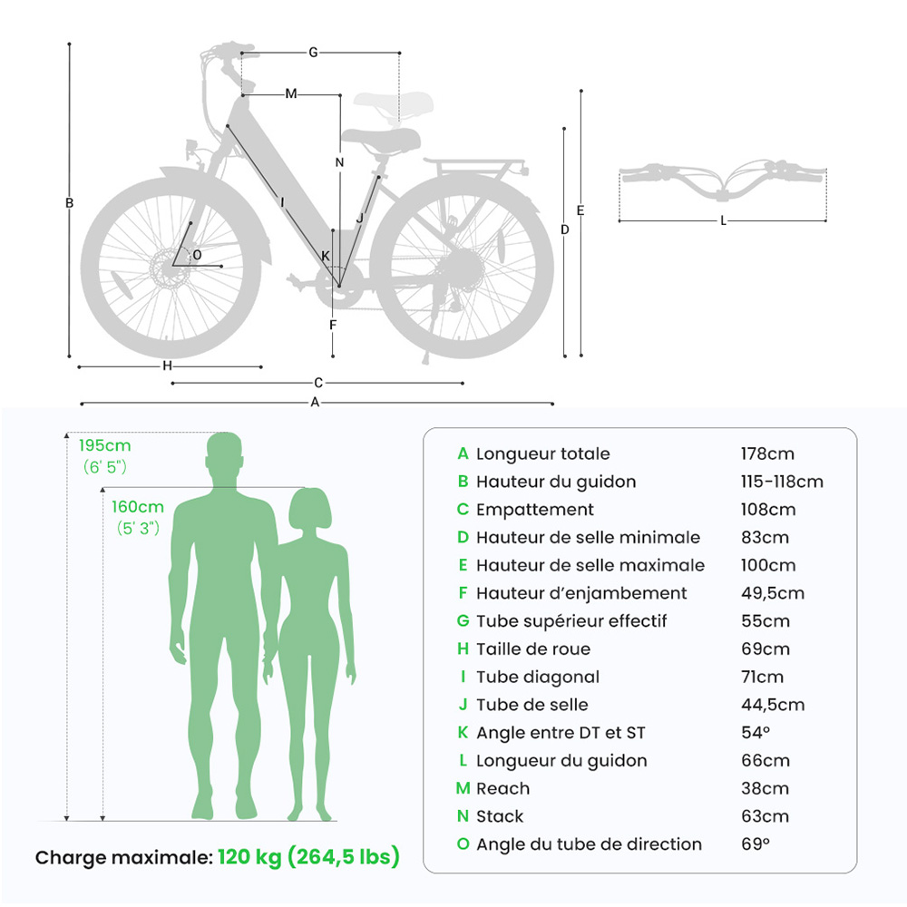Touroll J1 Pro V&eacute;lo &eacute;lectrique, moteur 250 W, batterie 36 V 15,6 Ah, pneus 27,5 pouces, vitesse maximale 25 km/h, autonomie 100 km, frein &agrave; disque hydraulique, suspension avec blocage, Shimano 7 vitesses
