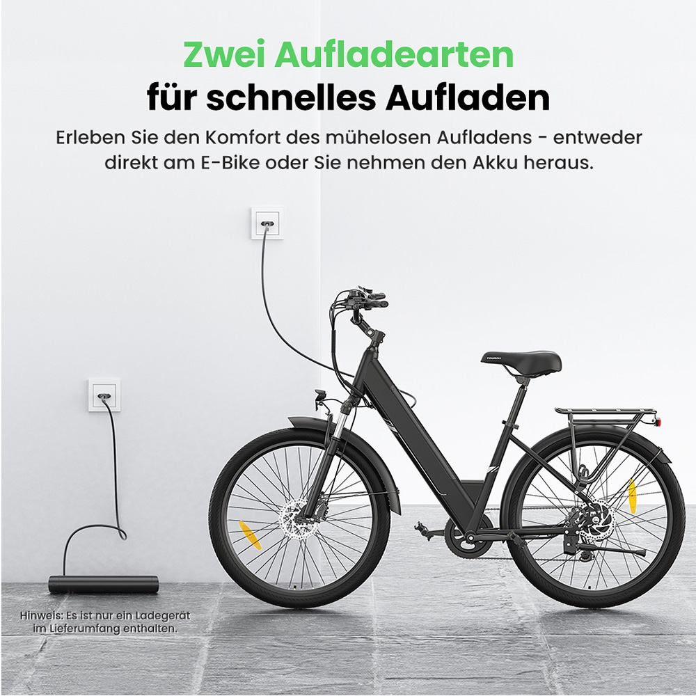 Toroll J1 Pro Elektrofahrrad, 250-W-Motor, 36-V-15,6-Ah-Akku, 27,5-Zoll-Reifen, 25 km/h H&ouml;chstgeschwindigkeit, 100 km Reichweite, hydraulische Scheibenbremse, Federung mit Sperre, Shimano 7-Gang