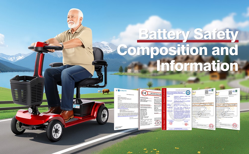 Unificare Unagi Vierrad-Scooter, 250-W-Motor, 24-V-12-Ah-Akku, 8-Zoll-Reifen, 6 km/h H&ouml;chstgeschwindigkeit, 20 km Reichweite, Magnetbremse, 190 kg maximale Tragkraft &ndash; Rot