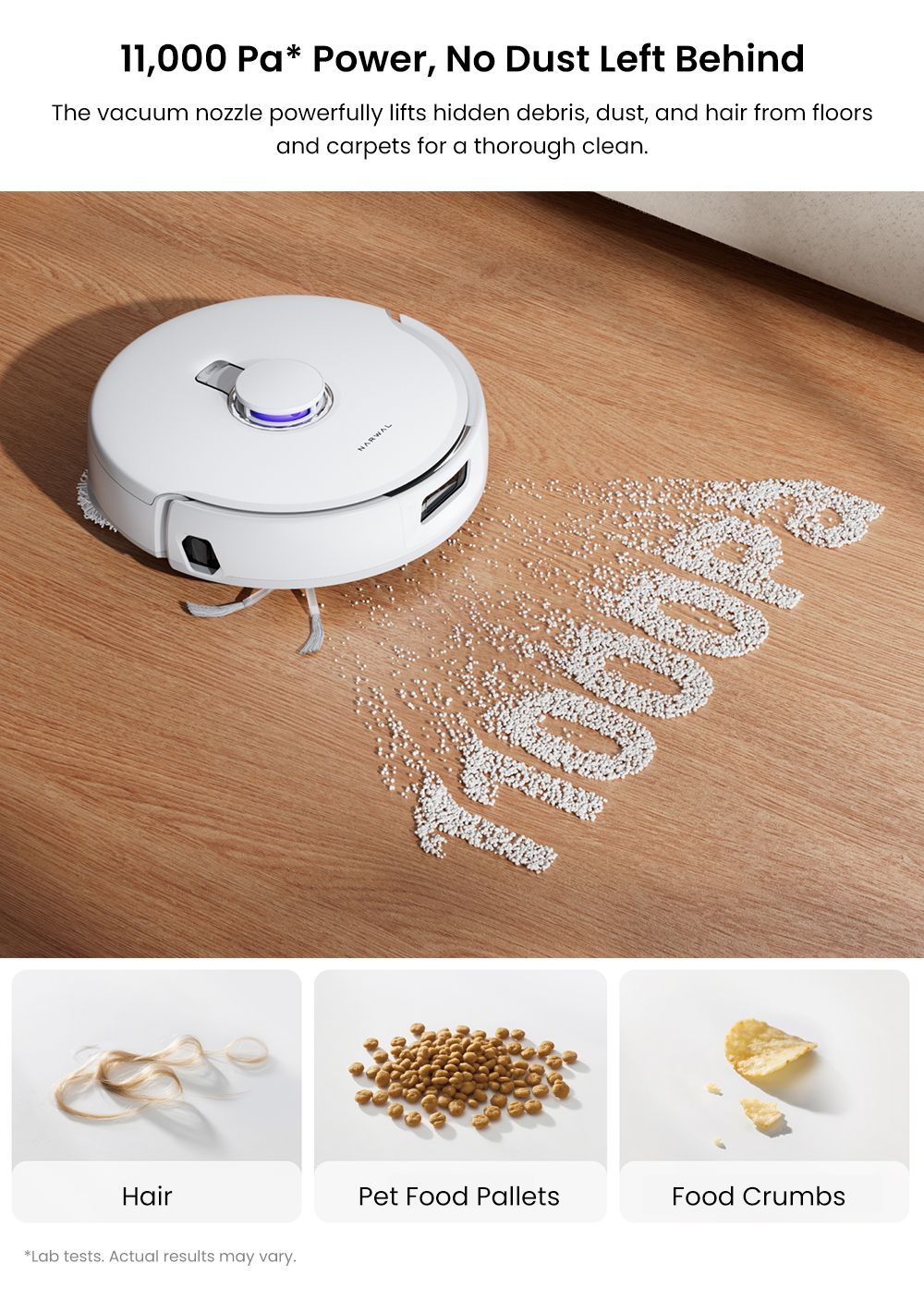 Narwal Freo X10 Pro Robot Vacuum and Mop, 11,000Pa Suction, 120-Day Self-Emptying, Tangle Free, Auto Mop Wash & Dry, Obstacle Avoidance, for Pet Hair and Hard Floor - White