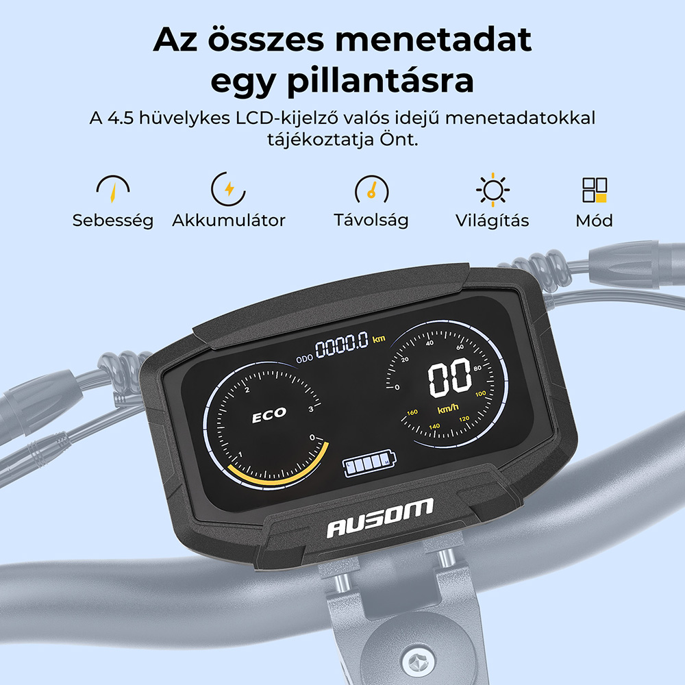 Ausom F1 Max Elektromos Roller, 2*1400W-os Motor, 60V 20.8Ah Akkumul&aacute;tor, 10 colos Gumiabroncsok, 72km/h Max. Sebess&eacute;g, 100km Max. Hat&oacute;t&aacute;vols&aacute;g, Első &eacute;s H&aacute;ts&oacute; Hidraulikus T&aacute;rcsaf&eacute;kek, NFC &eacute;s Jelsz&oacute;k&oacute;dos Z&aacute;rol&aacute;s