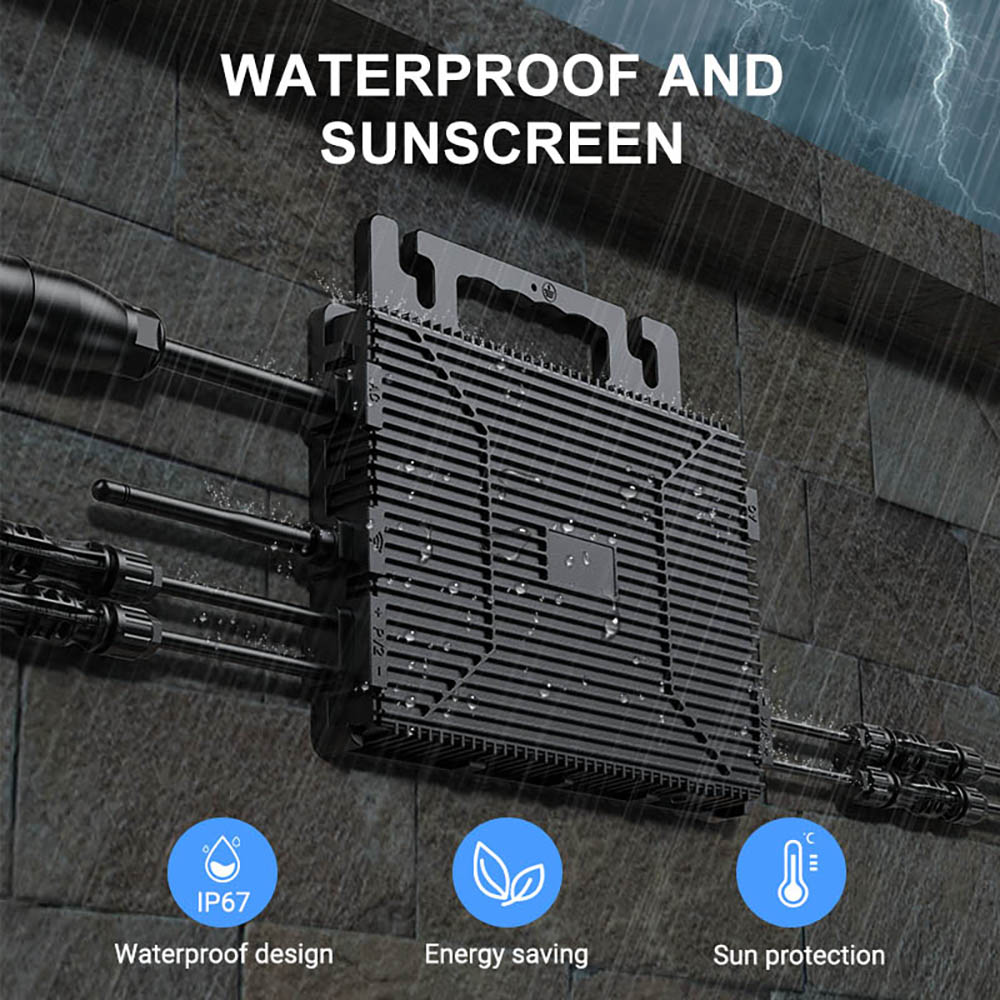 LIONSHEE LS-800Mi 800W Mikro-Wechselrichter, 2 MPPTs, 230V Ausgang, 96% Spitzenwirkungsgrad, IP67 wasserdicht, Wi-Fi Smart Monitoring