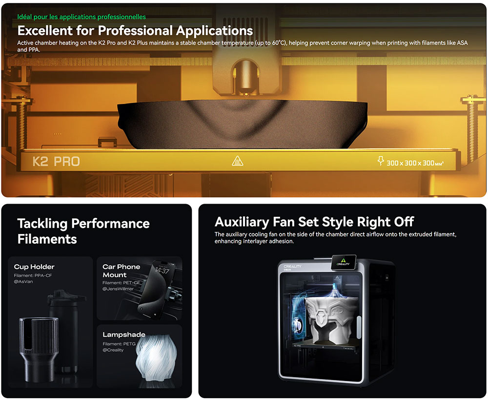 Creality K2 Pro 3D Printer + 6kg Mecpow High Speed PETG Filament - Red/Black/Light Blue/Transparent/Solid Blue/Yellow