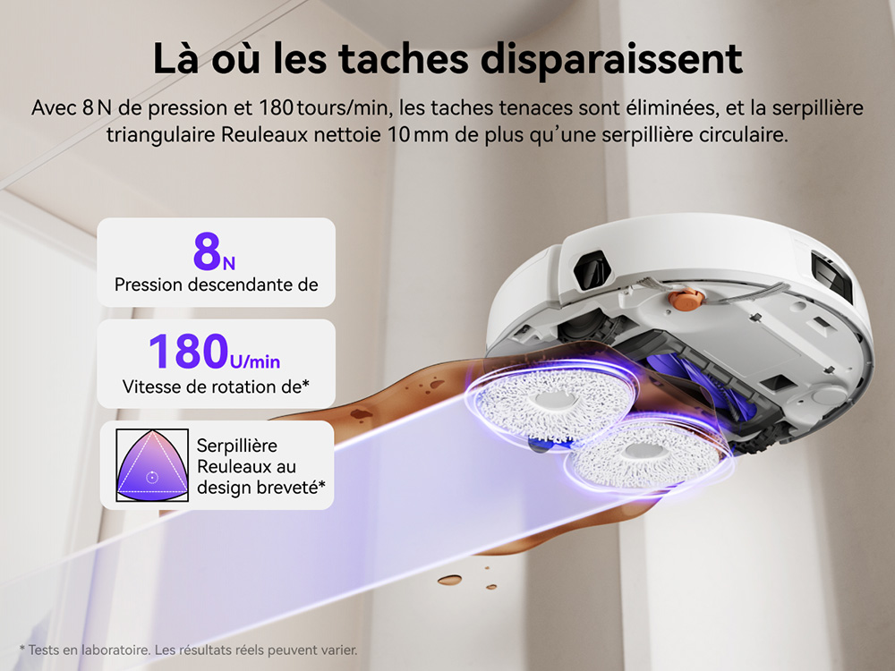 Narwal Freo X10 Pro Aspirateur Robot et Serpilli&egrave;re, Aspiration 11 000Pa, Vidage Automatique 120 Jours, Sans Enchev&ecirc;trement, Lavage & S&eacute;chage Automatiques de la Serpilli&egrave;re, &Eacute;vitement d&rsquo;Obstacles, pour Poils d&rsquo;Animaux et Sols Durs - Blanc