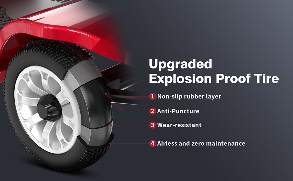 Unificare Lucas Pro Vierradroller, 180W Motor, 24V 12Ah Batterie, 8 Zoll Reifen, 6 km/h H&ouml;chstgeschwindigkeit, 20 km Reichweite, Magnetbremse, 190 kg maximale Belastung - Rot