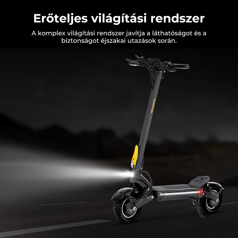 Ausom F1 Max Elektromos Roller, 2*1400W-os Motor, 60V 20.8Ah Akkumul&aacute;tor, 10 colos Gumiabroncsok, 72km/h Max. Sebess&eacute;g, 100km Max. Hat&oacute;t&aacute;vols&aacute;g, Első &eacute;s H&aacute;ts&oacute; Hidraulikus T&aacute;rcsaf&eacute;kek, NFC &eacute;s Jelsz&oacute;k&oacute;dos Z&aacute;r