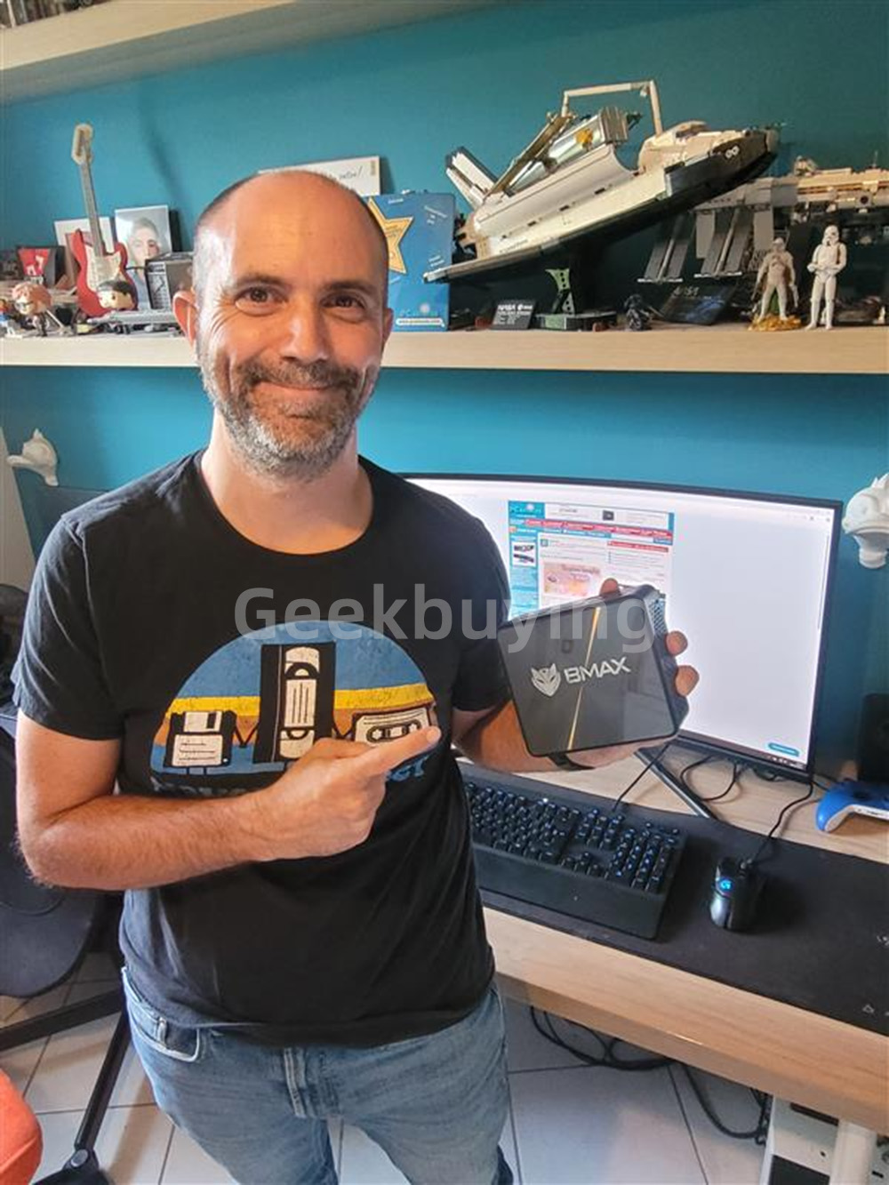 BMAX B7A Pro Mini-PC, AMD Ryzen 5 7430U 6 Kerne, max. 4,3 GHz, 16 GB RAM, 512 GB SSD, DP+HDMI+Typ-C 4K-Dreifachdisplay, WiFi 6 Bluetooth 5.2, 2*USB3.2, 2*USB2.0, 1*RJ45, 1*Headset-Buchse