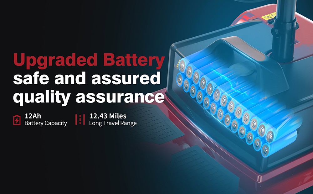 Unificare Unagi Four-wheeled Scooter, 250W Motor, 24V 12Ah Battery, 8 inch Tires, 6km/h Max Speed, 20km Range, Magnetic Brake, 190kg Max Load - Red