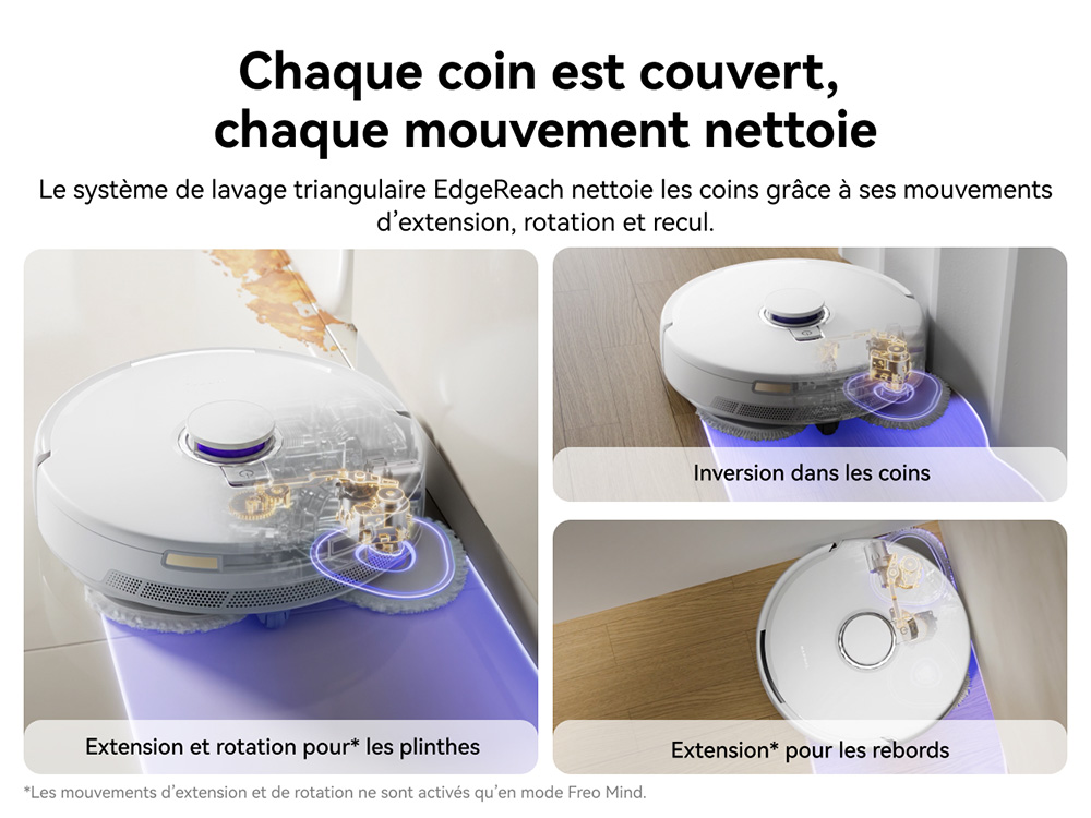 Narwal Freo X10 Pro Aspirateur Robot et Serpilli&egrave;re, Aspiration 11 000Pa, Vidage Automatique 120 Jours, Sans Enchev&ecirc;trement, Lavage & S&eacute;chage Automatiques de la Serpilli&egrave;re, &Eacute;vitement d&rsquo;Obstacles, pour Poils d&rsquo;Animaux et Sols Durs - Blanc