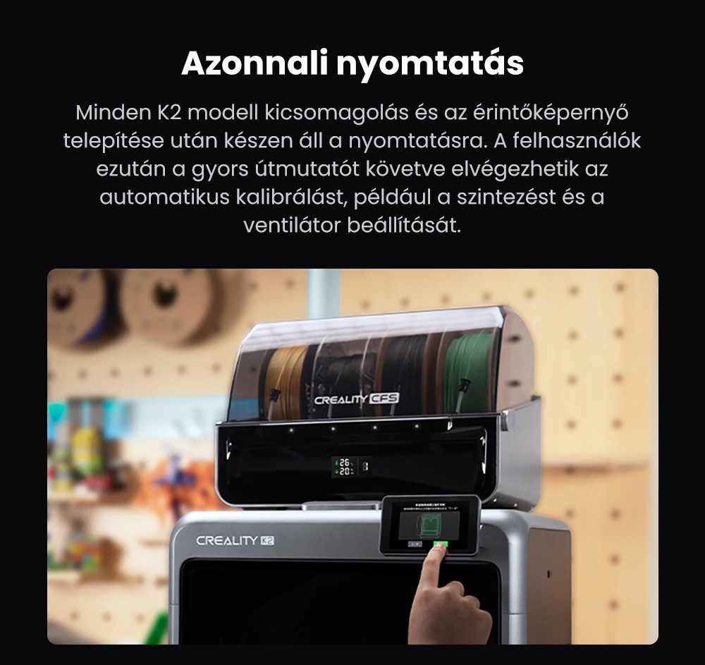 Creality K2 Combo 3D nyomtat&oacute;, CFS rendszer, 260*260*260mm