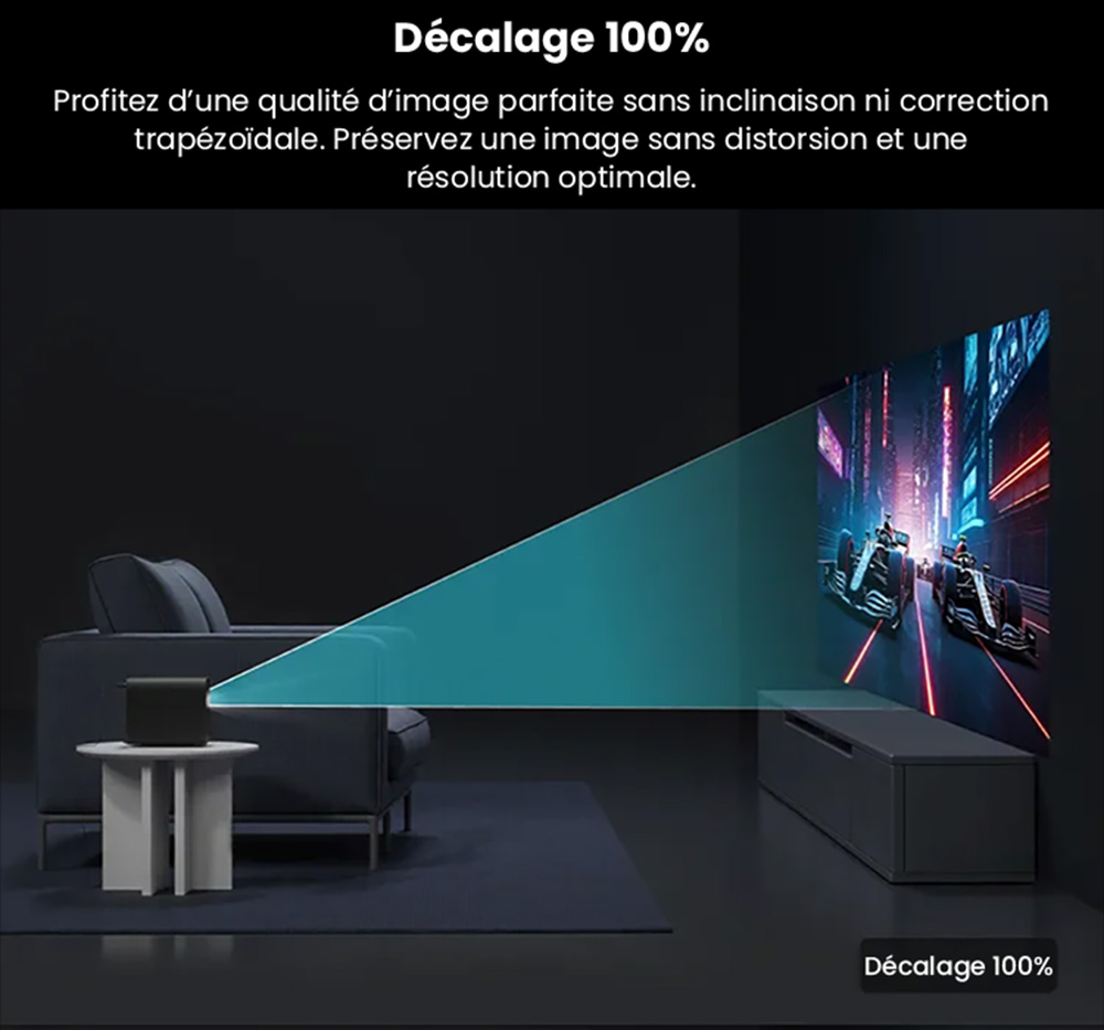 Ultimea Poseidon E100 Projecteur, 1800 ANSI, 1080P natif, décodage 4K, mise au point automatique et correction keystone 6D, image 3D active, Intervenants 10W*2, Google TV