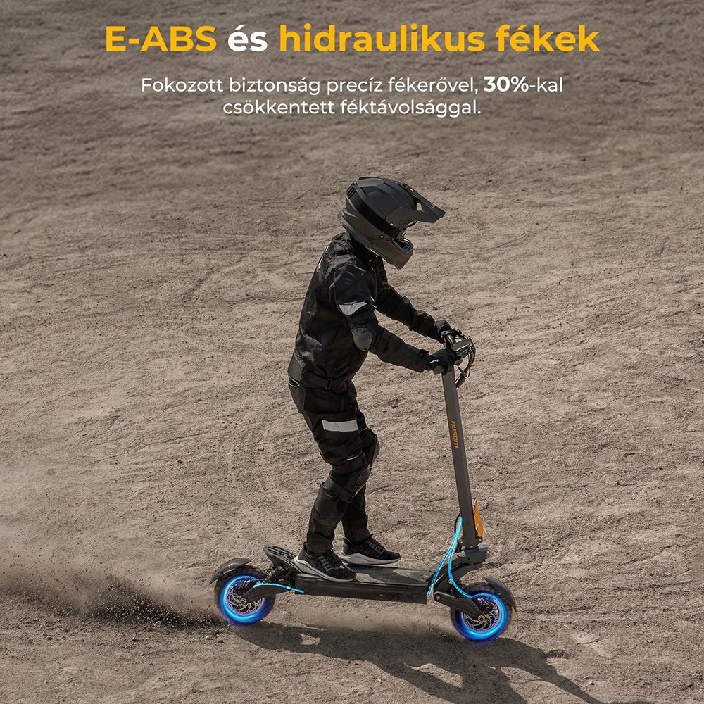Ausom F1 Max Elektromos Roller, 2*1400W-os Motor, 60V 20.8Ah Akkumul&aacute;tor, 10 colos Gumiabroncsok, 72km/h Max. Sebess&eacute;g, 100km Max. Hat&oacute;t&aacute;vols&aacute;g, Első &eacute;s H&aacute;ts&oacute; Hidraulikus T&aacute;rcsaf&eacute;kek, NFC &eacute;s Jelsz&oacute;k&oacute;dos Z&aacute;r
