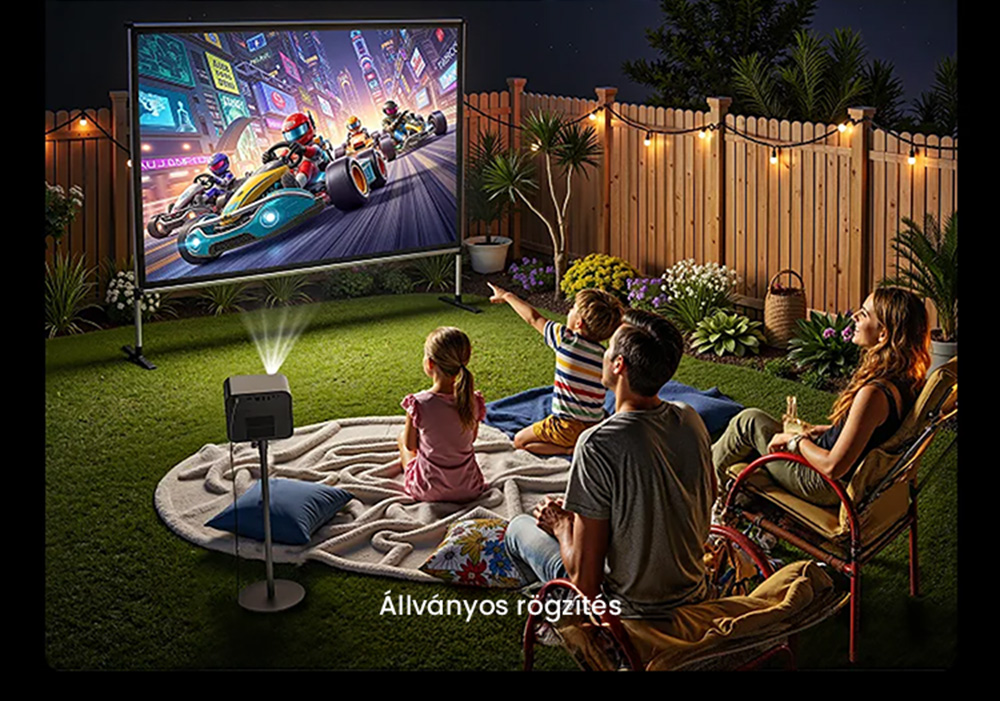 Ultimea Poseidon E100 projektor, 1800 ANSI, nat&iacute;v 1080P, 4K dek&oacute;dol&aacute;s, autof&oacute;kusz &eacute;s 6D automatikus trap&eacute;ztorz&iacute;t&aacute;s, akt&iacute;v 3D k&eacute;p, 10 W*2 Hangsz&oacute;r&oacute;k, Google TV