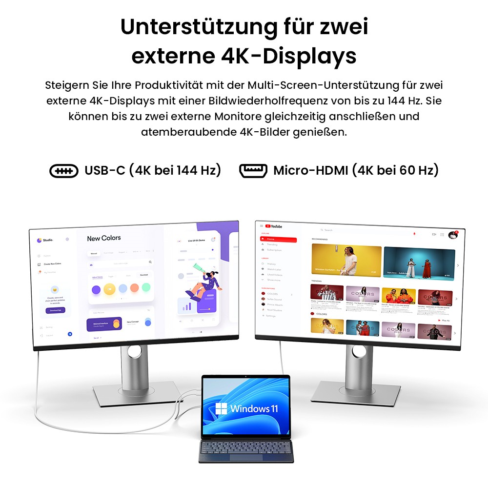 CHUWI Hi10 Max Tablette + Tastatur , Intel N150 4 Kerne, 12,96 Zoll 2880 x 1920 IPS-Touchscreen, 12 GB LPDDR5 RAM 512 SSD, USB-C + Micro HDMI, zweifaches 4K-Display, WiFi6, 8MP + 5MP Kamera, 2 * voll ausgestattete Typ-C, 1 * USB 3.2