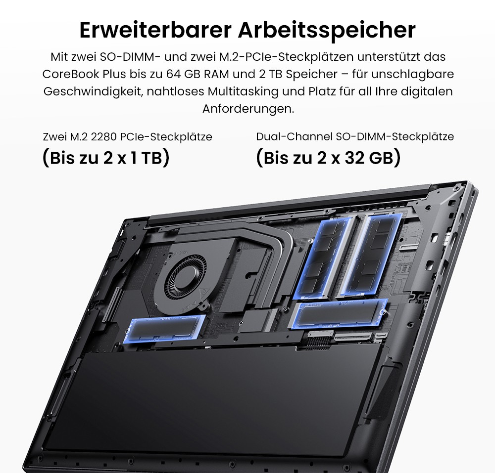 CHUWI CoreBook Plus Laptop, 16 Zoll 1920x1200 IPS Bildschirm, AMD Ryzen 5 7430U 6 Kerne Max 4,3GHz, 16GB RAM 512GB SSD, WiFi 6 Bluetooth 5.2, 2*Voll ausgestattet Typ-C, 2*USB3.2, 1*USB2.0, 1*TF Kartensteckplatz, 1*HDMI, 1*RJ45, 1*Audio