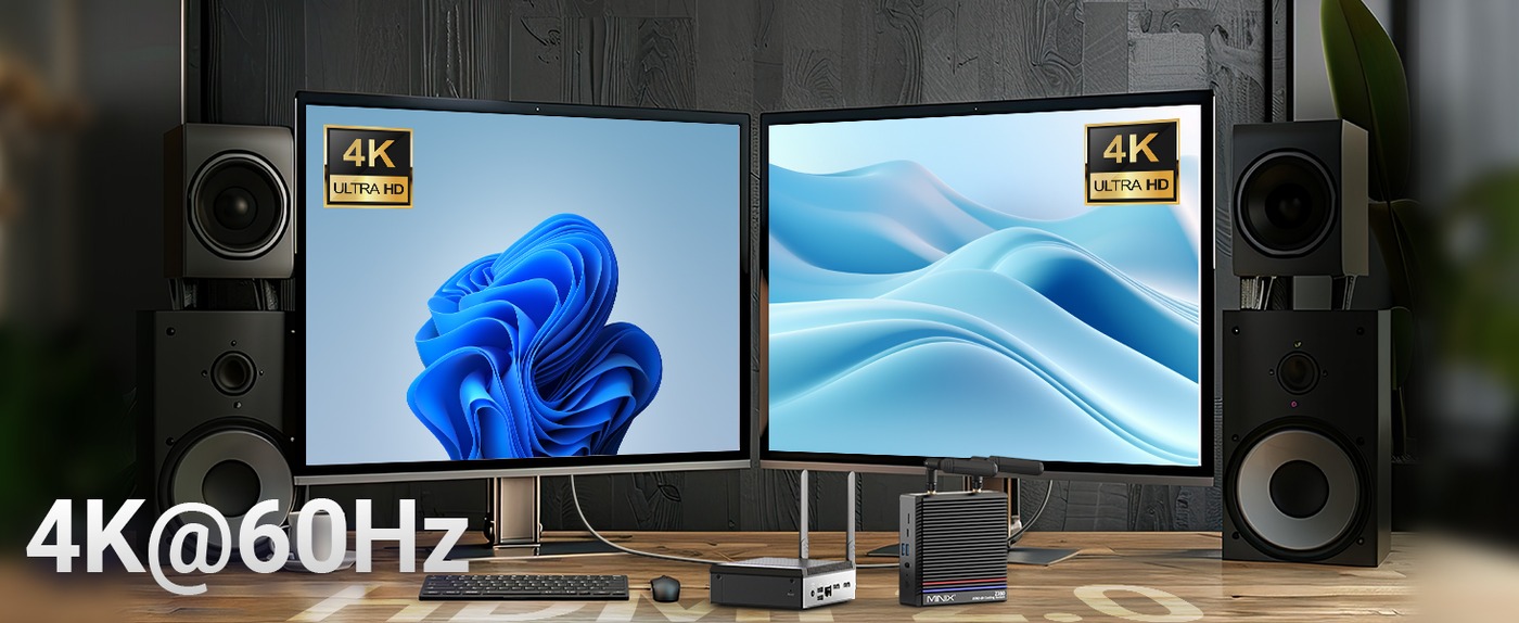 MINIX NEO Z350-0dB Mini PC, Intel Core i3 - N350 8 Cores Max 3.9GHz, 16GB RAM 512GB SSD, 2*HDMI Dual Screen Display, 2*USB-A 3.2, 1*USB-C 3.2, 2*USB2.0, 1*TF Card Slot, 1*2.5G RJ45, EU/UK/US Plug