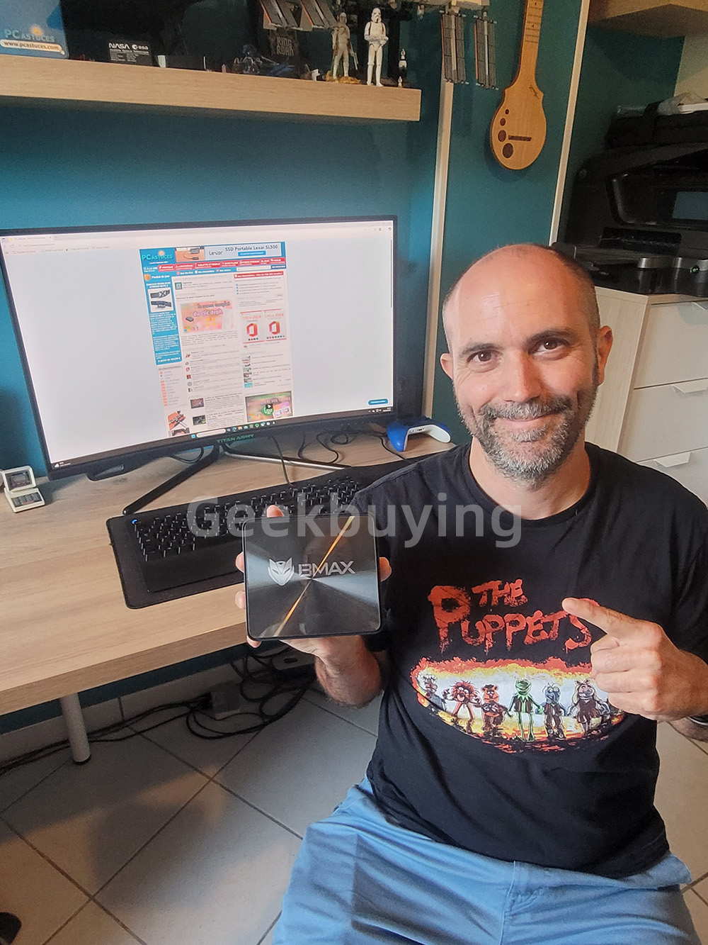 BMAX B7A Pro Mini PC, AMD Ryzen 5 7430U 6 Cores Max 4.3GHz, 16GB RAM 512GB SSD, DP+HDMI+Type-C 4K Triple Display, WiFi 6 Bluetooth 5.2, 2*USB3.2, 2*USB2.0, 1*RJ45, 1*Headset Jack