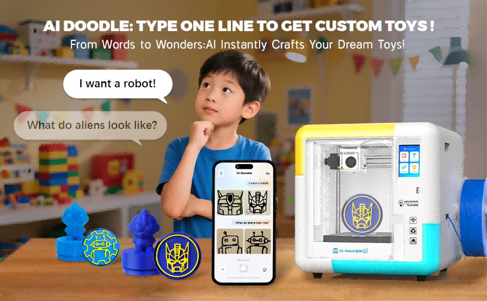 AOSEED X-MAKER AI+ V4.0 3D Drucker, 0,05mm Pr&auml;zision, 400mm/s Druckgeschwindigkeit, 150x150x150mm Bauvolumen, 260 ℃ D&uuml;sentemperatur, Vollst&auml;ndig Geschlossen, WLAN & Druckfortsetzung, Kinderfreundlich mit &uuml;ber 16 Design-Apps