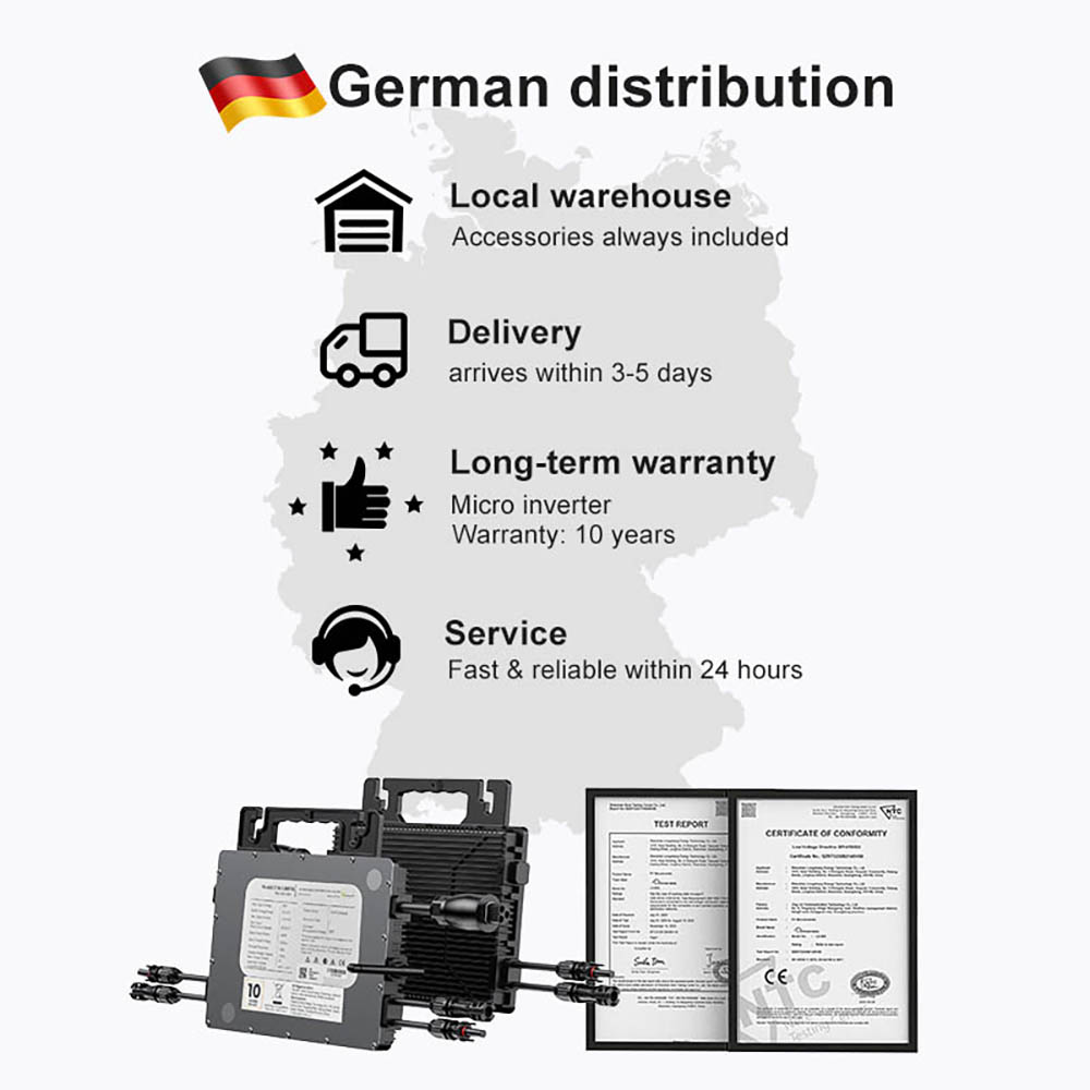 LIONSHEE LS-800Mi 800W Mikro-Wechselrichter, 2 MPPTs, 230V Ausgang, 96% Spitzenwirkungsgrad, IP67 wasserdicht, Wi-Fi Smart Monitoring
