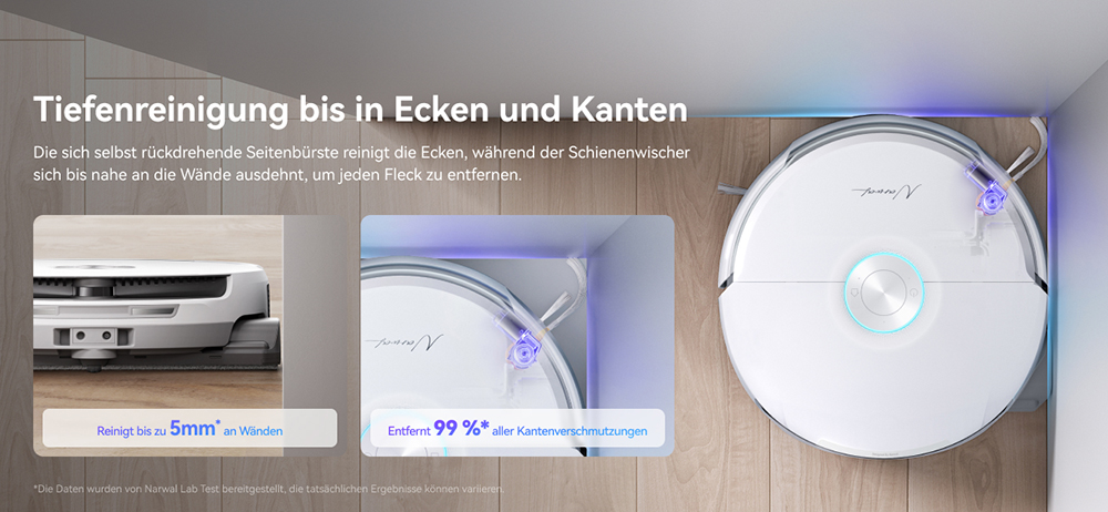 Narwal Freo Flow Saug- und Wischroboter, 22.000Pa Saugleistung, KI-Hindernisvermeidung mit Dual-Kamera, Hei&szlig;wasserwischen, Teppich- & Kantenreinigung, Selbstentleerung, 2,5L Staubbeutel, Sprachsteuerung &ndash; Wei&szlig;