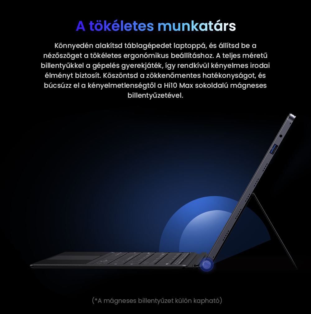 CHUWI Hi10 Max Laptop (Billentyűzet N&eacute;lk&uuml;l), Intel N150 4 Magos Max 3.6GHz, 12.96 h&uuml;velykes 2880*1920 IPS &Eacute;rintők&eacute;pernyő, 12GB LPDDR5 RAM 512 SSD, USB-C+Micro HDMI 4K Dupla Kijelző, WiFi6, 8MP+5MP Kamera, 2*Teljes funkcionalit&aacute;s&uacute; Type-C, 1*USB3.2, 1*Audio Jack