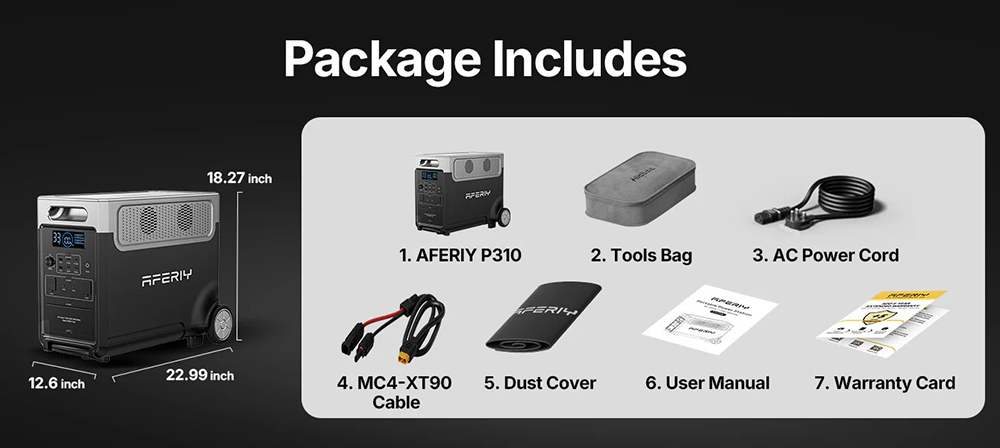 AFERIY P310  Portable Power Station with Expandable Capacity 3600W 3840Wh Gray