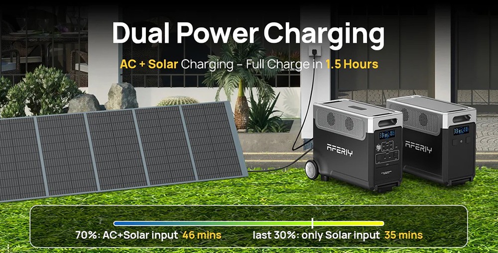 AFERIY P310  Portable Power Station with Expandable Capacity 3600W 3840Wh Gray