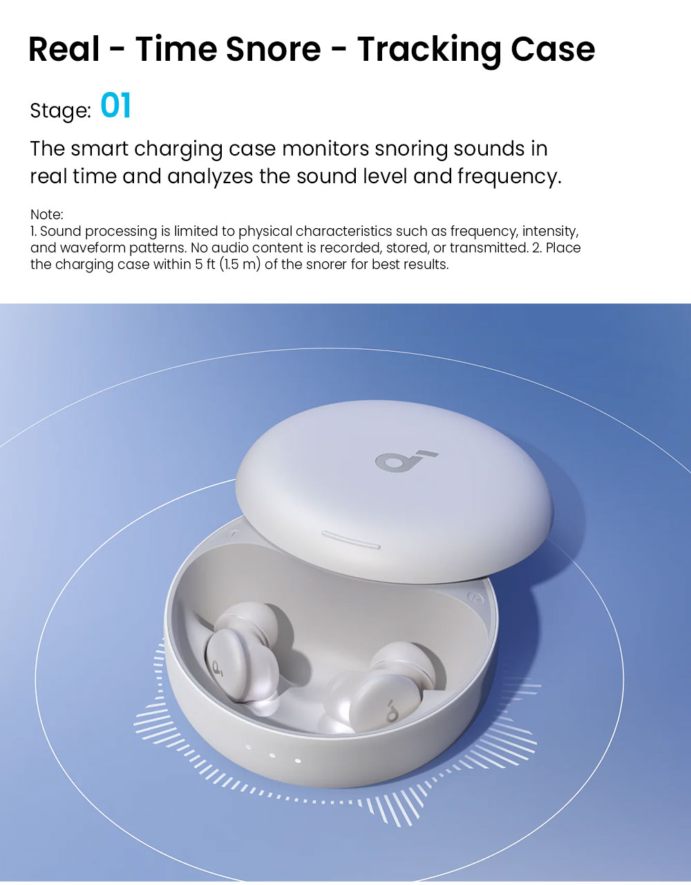 Anker Soundcore Sleep A30 ANC Sleep Earbuds, Up to 45 Hours Playtime, Al Brainwave Audio, APP Control