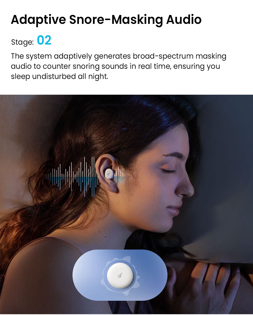 Anker Soundcore Sleep A30 ANC Sleep Earbuds, Up to 45 Hours Playtime, Al Brainwave Audio, APP Control