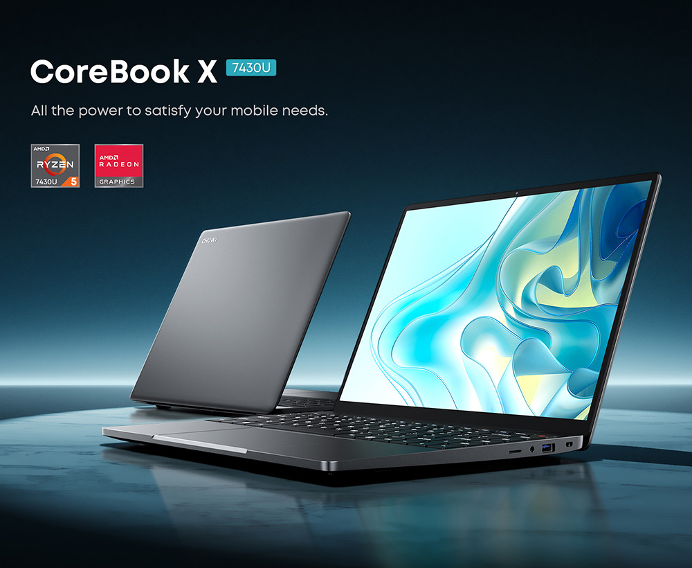 Refurbished CHUWI CoreBook X Laptop, 14 inch 2160*1440 Display, AMD Ryzen 5 7430U, 16GB RAM 512 SSD, WiFi 6 Bluetooth 5.2, 4000mAh Battery, Backlight Keyboard, 1*Full-featured Type-C, 2*USB3.0, 1*HDMI 1.4, 1*TF Card Slot, 1*Headphone Jack